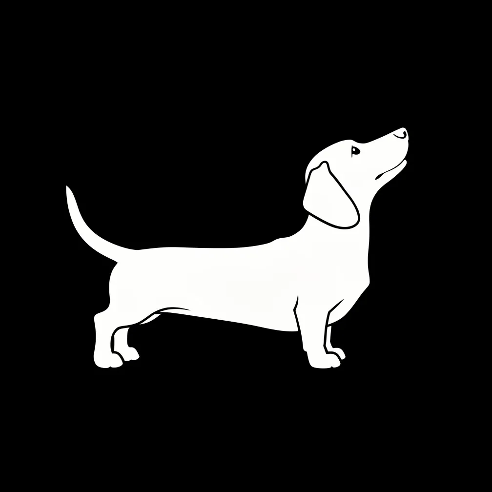 Dachshund looking up at the welder